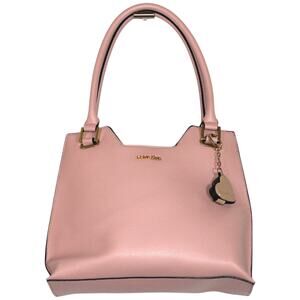 Calvin Klein Pink Leather Tote Bag with Key Chain